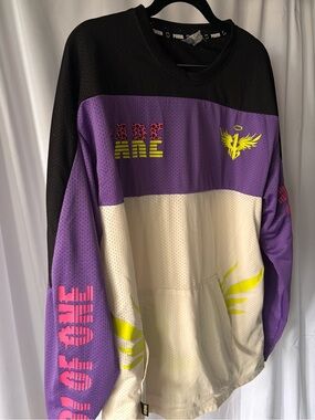Puma Men’s Purple Black cream Crewneck jersey with Neon Accents